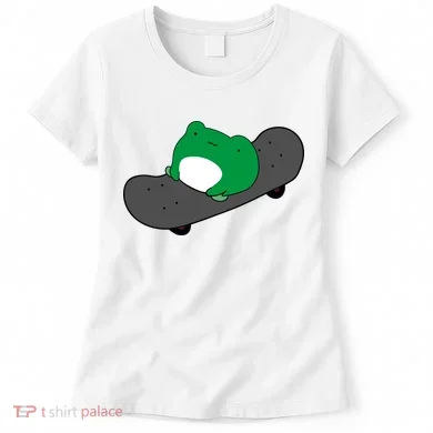 Funny Frog On Skateboard Women's T-Shirt