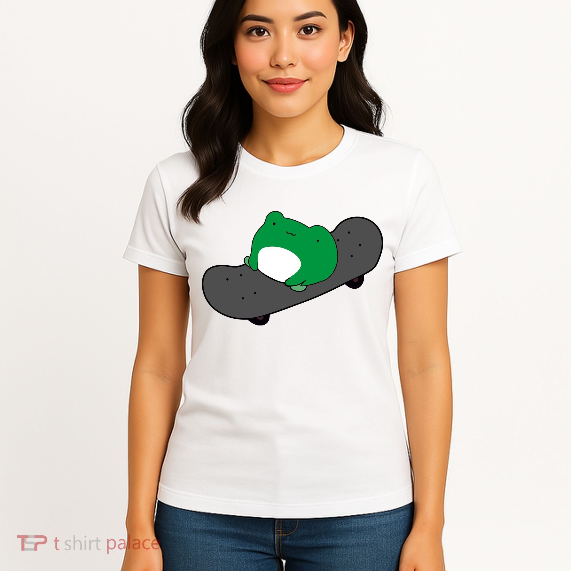 Funny Frog On Skateboard Women's T-Shirt