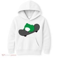 Funny Frog On Skateboard Kids Hoodie thumb 0