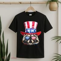 Funny Fourth Of July Fireworks Raccoon T-Shirt thumb 2