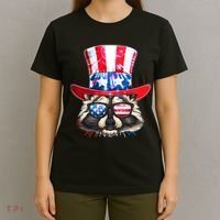 Funny Fourth Of July Fireworks Raccoon T-Shirt thumb 4