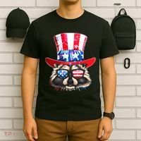 Funny Fourth Of July Fireworks Raccoon T-Shirt thumb 6