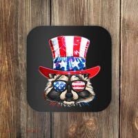 Funny Fourth Of July Fireworks Raccoon Coaster thumb 0