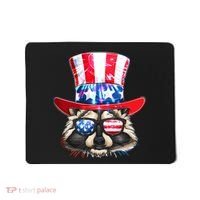 Funny Fourth Of July Fireworks Raccoon Mousepad thumb 0