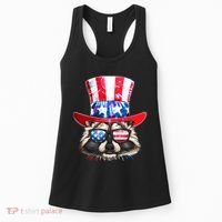 Funny Fourth Of July Fireworks Raccoon Women's Tank Top thumb 0