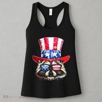 Funny Fourth Of July Fireworks Raccoon Women's Tank Top thumb 3
