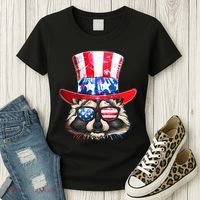 Funny Fourth Of July Fireworks Raccoon Women's T-Shirt thumb 3