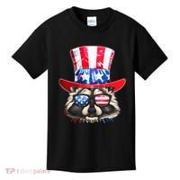 Funny Fourth Of July Fireworks Raccoon Kids T-Shirt thumb 0