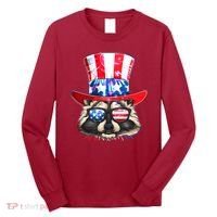 Funny Fourth Of July Fireworks Raccoon Long Sleeve Shirt thumb 0