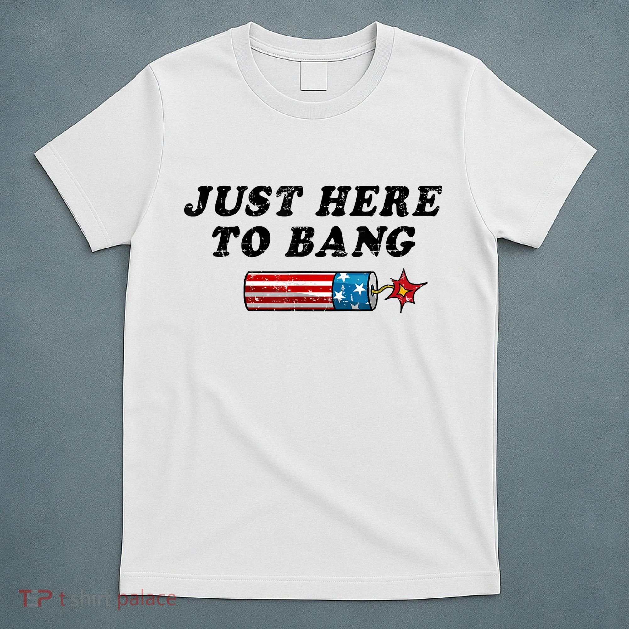 Funny Fourth Of July 4th Of July Im Just Here To Bang T-Shirt
