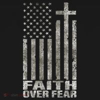Funny Faith Over Fear Cool Christian Flag Cross Sweatshirt thumb 3
