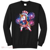 Funny Fourth Of July Fireworks Dabbing Unicorn Sweatshirt thumb 0