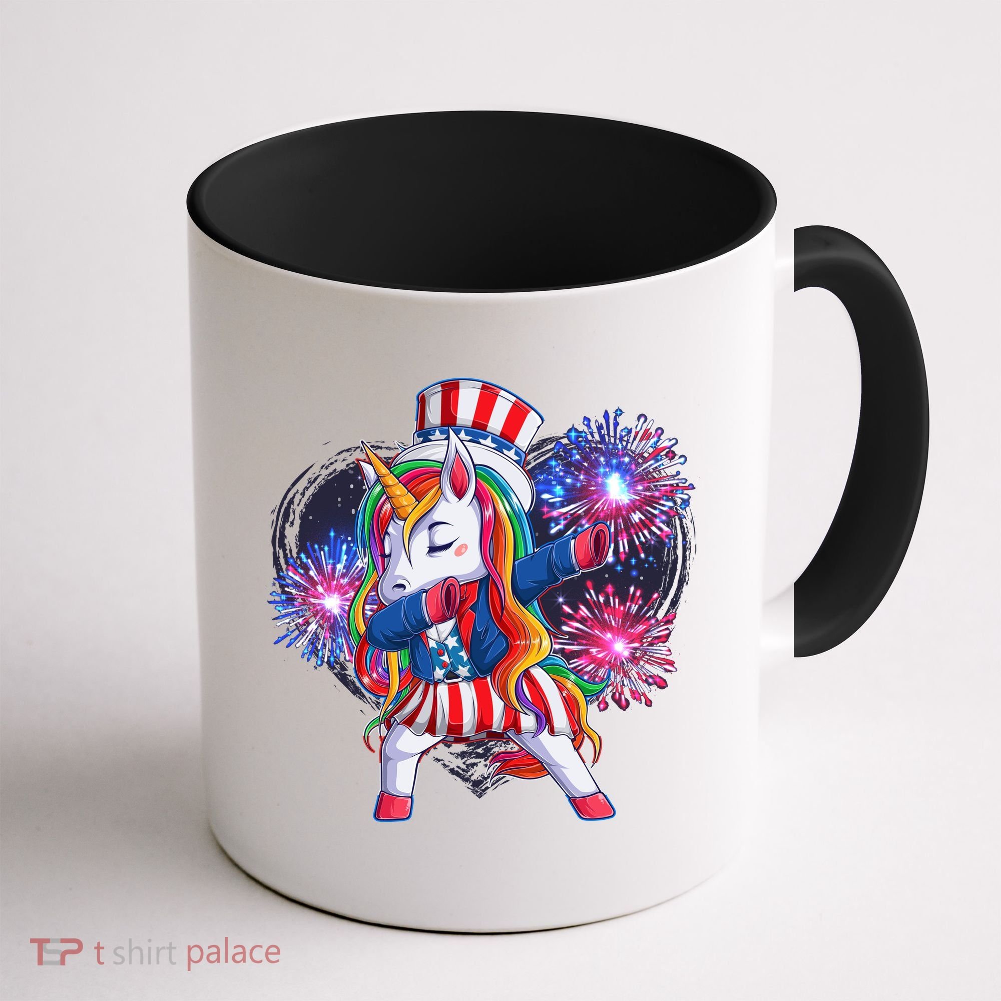 Funny Fourth Of July Fireworks Dabbing Unicorn Coffee Mug