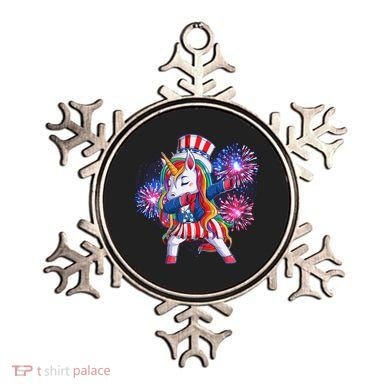Funny Fourth Of July Fireworks Dabbing Unicorn Ornament