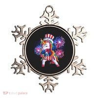 Funny Fourth Of July Fireworks Dabbing Unicorn Ornament thumb 0