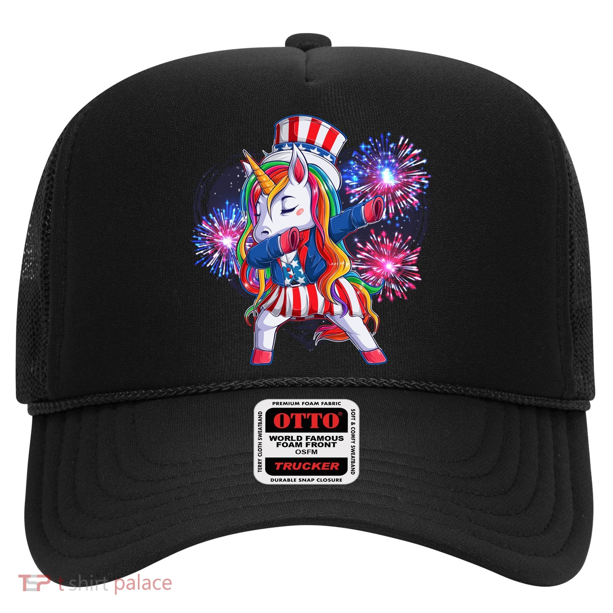 Funny Fourth Of July Fireworks Dabbing Unicorn Hat