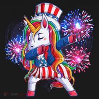Funny Fourth Of July Fireworks Dabbing Unicorn Visor thumb 3