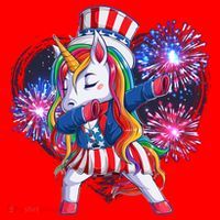 Funny Fourth Of July Fireworks Dabbing Unicorn Santa Hat thumb 1