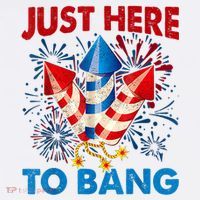 Funny Fourth Of July 4th Of July Just Here To Bang Fireworks Women's Hoodie thumb 2