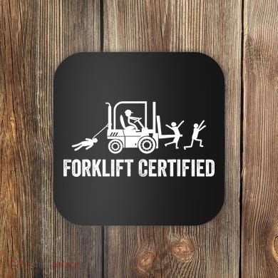 Funny Forklift Operator Forklift Certified Retro Vintage Coaster