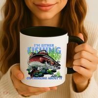 Funny Fishing Or Thinking About It Coffee Mug thumb 3