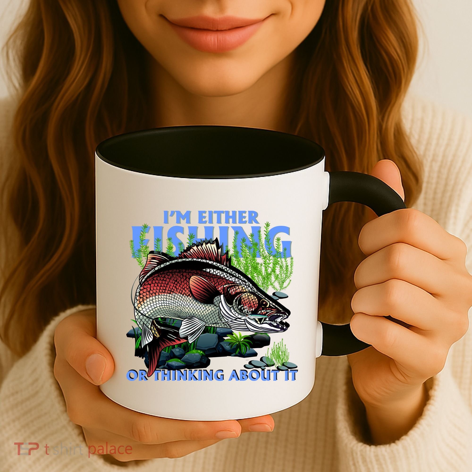 Funny Fishing Or Thinking About It Coffee Mug