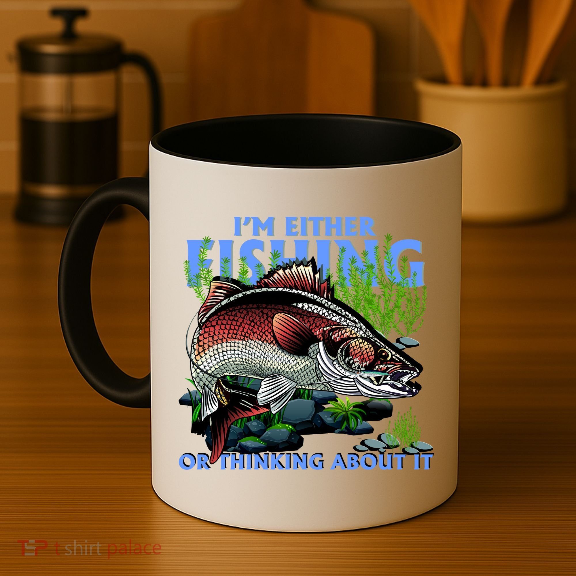 Funny Fishing Or Thinking About It Coffee Mug