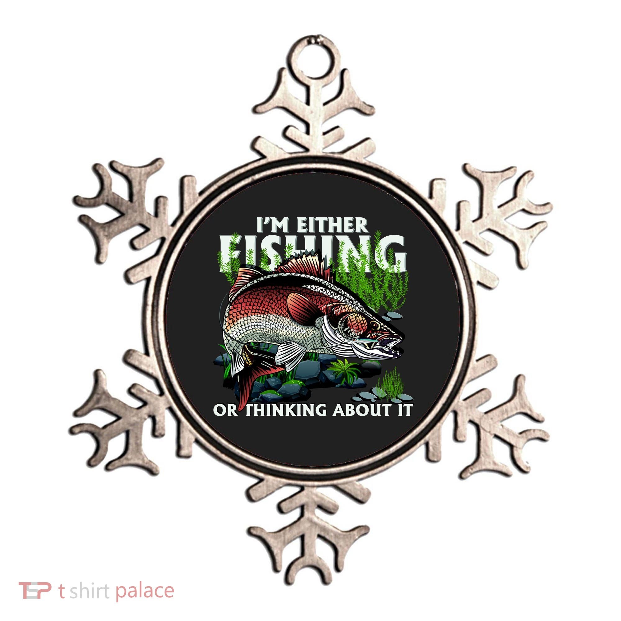 Funny Fishing Or Thinking About It Ornament