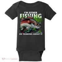 Funny Fishing Or Thinking About It Baby Bodysuit thumb 0
