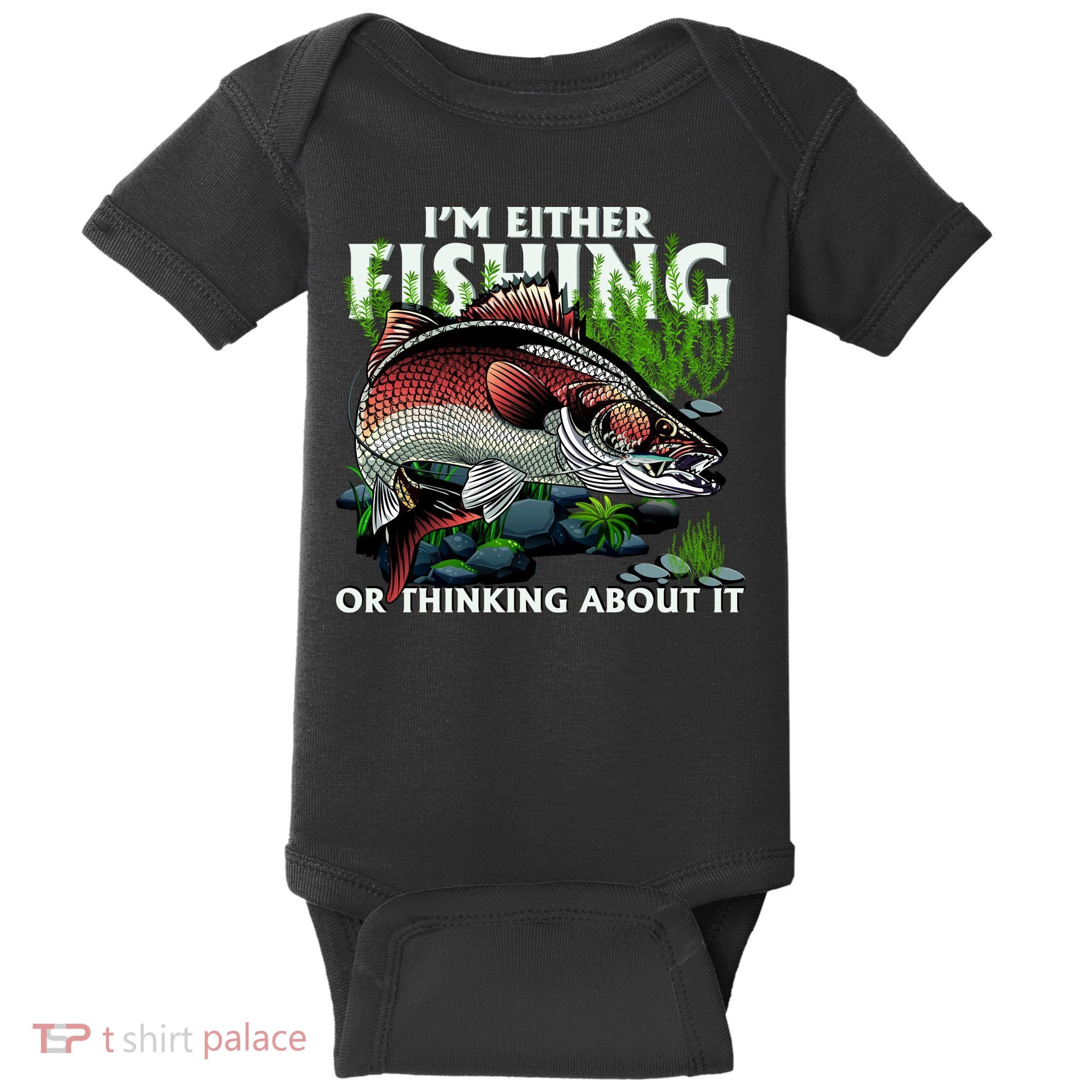 Funny Fishing Or Thinking About It Baby Bodysuit