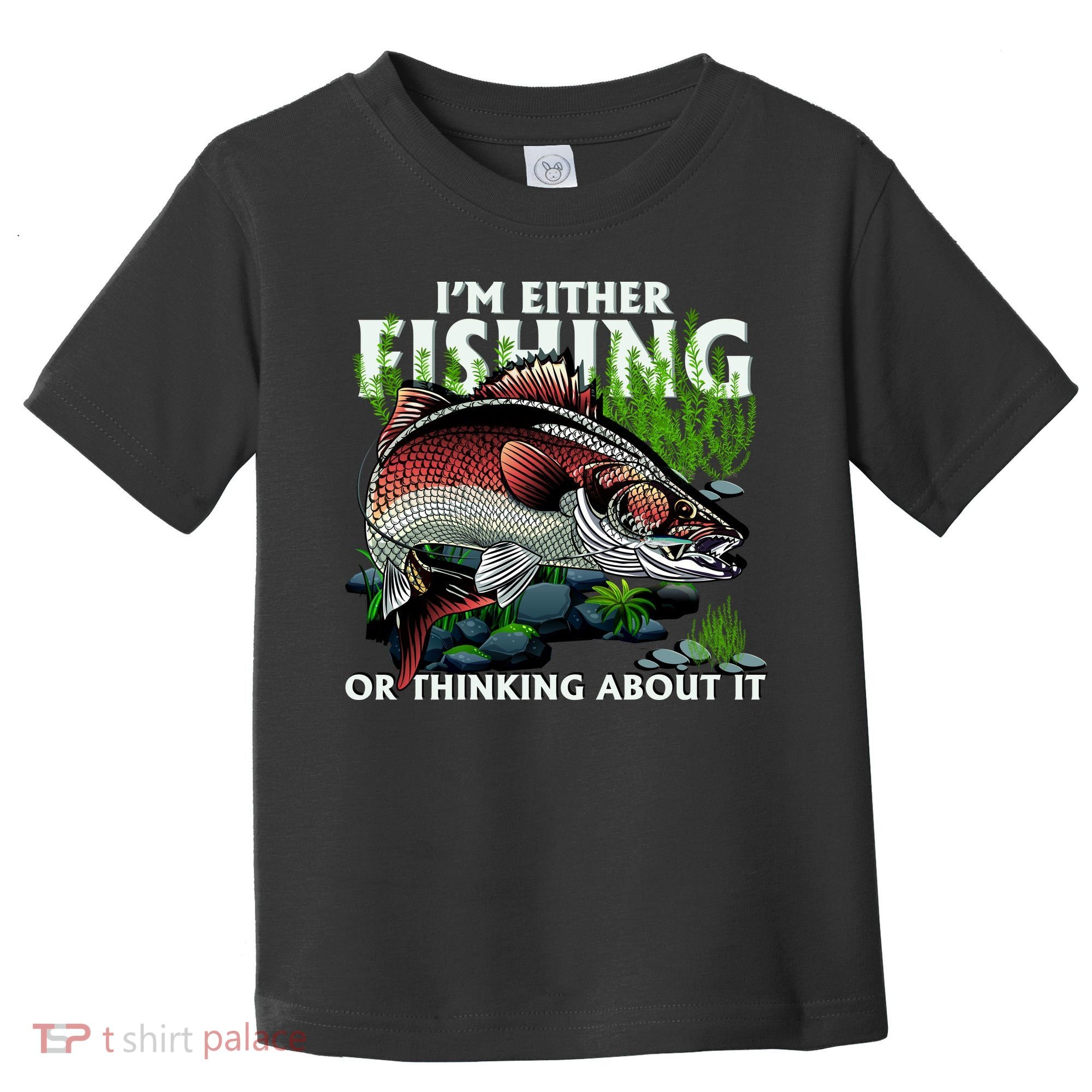 Funny Fishing Or Thinking About It Toddler T-Shirt