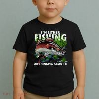 Funny Fishing Or Thinking About It Toddler T-Shirt thumb 2