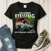 Funny Fishing Or Thinking About It Women's T-Shirt thumb 3