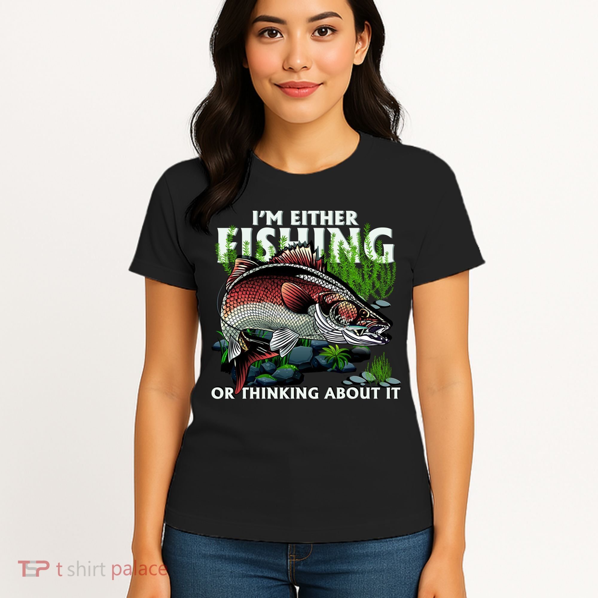 Funny Fishing Or Thinking About It Women's T-Shirt