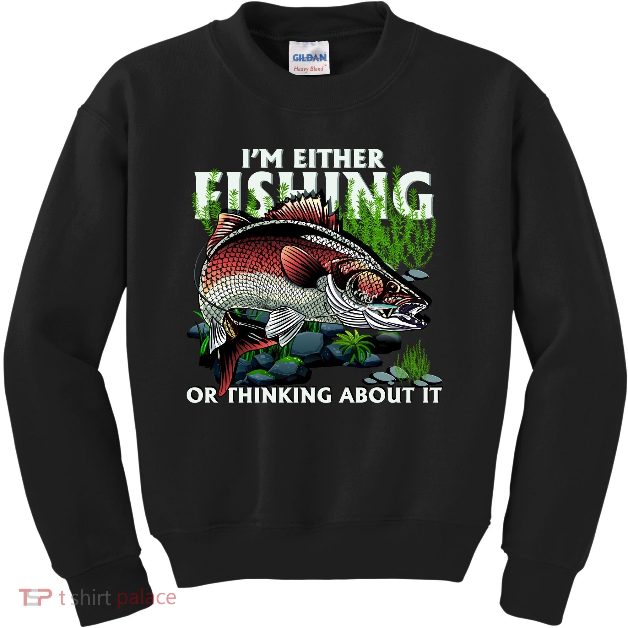 Funny Fishing Or Thinking About It Kids Sweatshirt