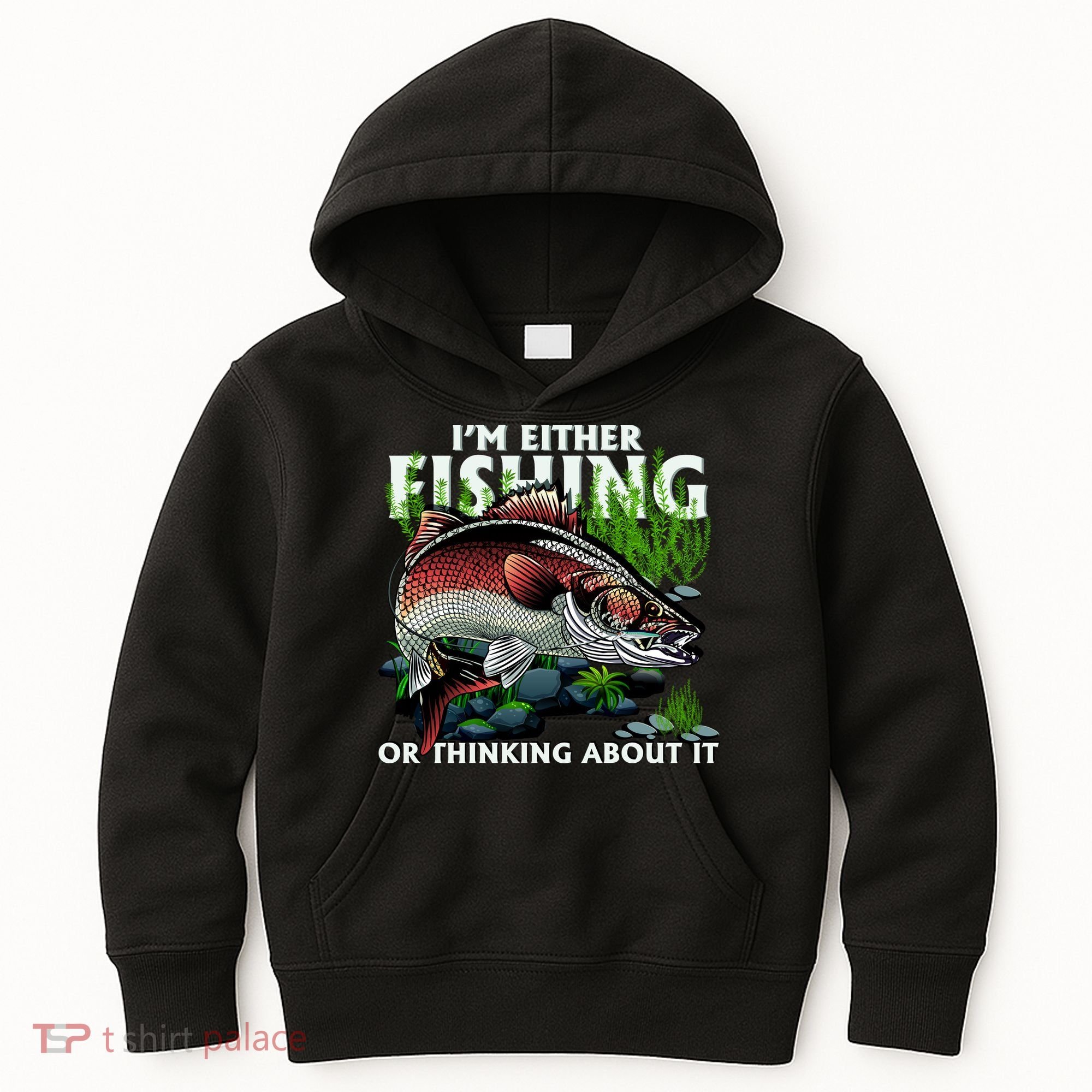 Funny Fishing Or Thinking About It Kids Hoodie