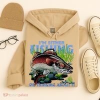 Funny Fishing Or Thinking About It Hoodie thumb 4
