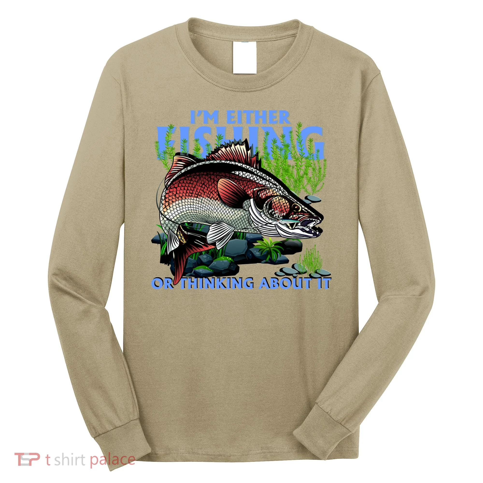 Funny Fishing Or Thinking About It Long Sleeve Shirt