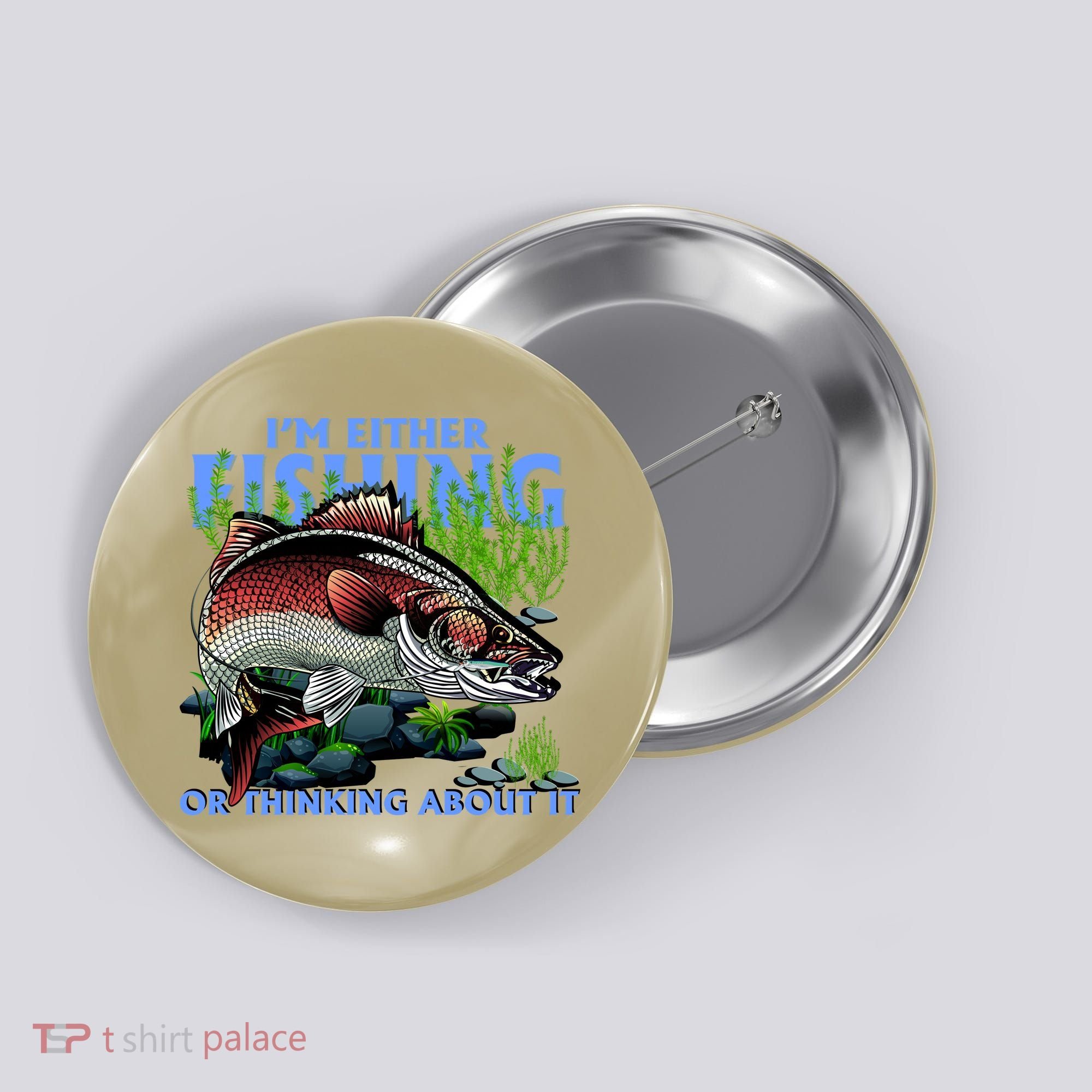 Funny Fishing Or Thinking About It Button