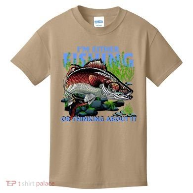 Funny Fishing Or Thinking About It Kids T-Shirt
