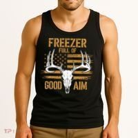 Freezer Full Of Good Aim Deer Hunting Season Hunter Dad Tank Top thumb 3