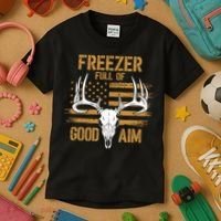 Freezer Full Of Good Aim Deer Hunting Season Hunter Dad Kids T-Shirt thumb 3
