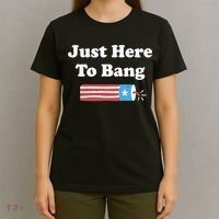 Funny Fourth Of July 4th Of July Im Just Here To Bang Long T-Shirt thumb 4