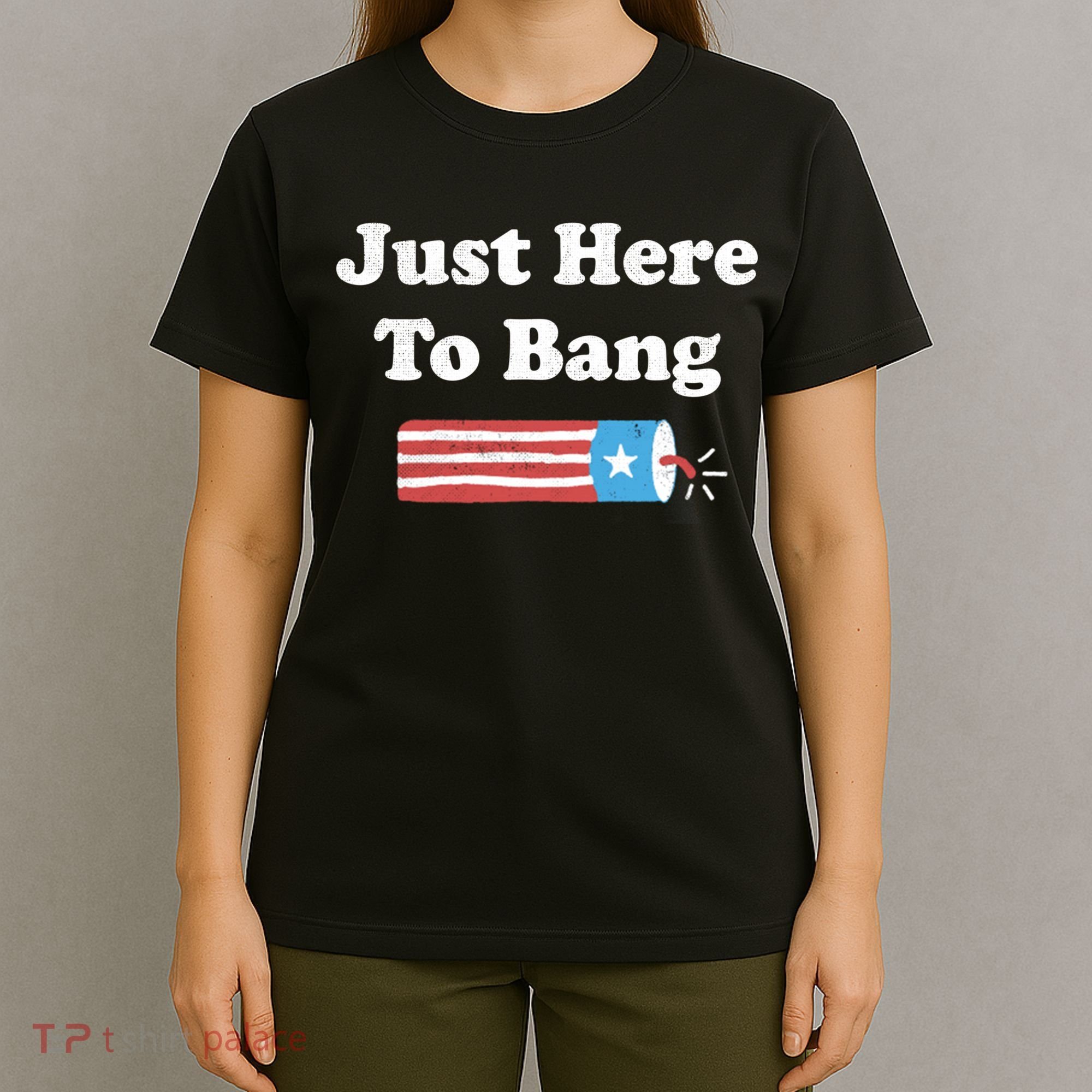 Funny Fourth Of July 4th Of July Im Just Here To Bang Long T-Shirt