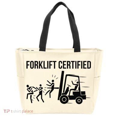 Funny Forklift Operator Forklift Certified Retro Vintage Tote Bag