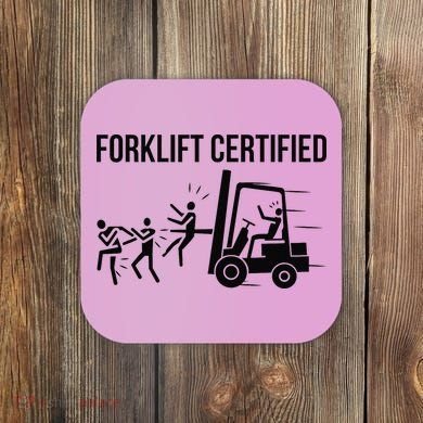Funny Forklift Operator Forklift Certified Retro Vintage Coaster