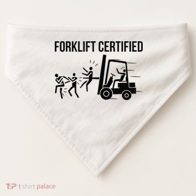 Funny Forklift Operator Forklift Certified Retro Vintage USA-Made Doggie Bandana