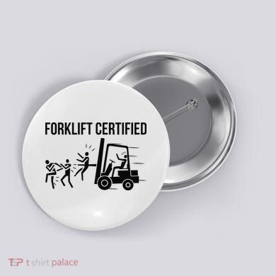 Funny Forklift Operator Forklift Certified Retro Vintage Button