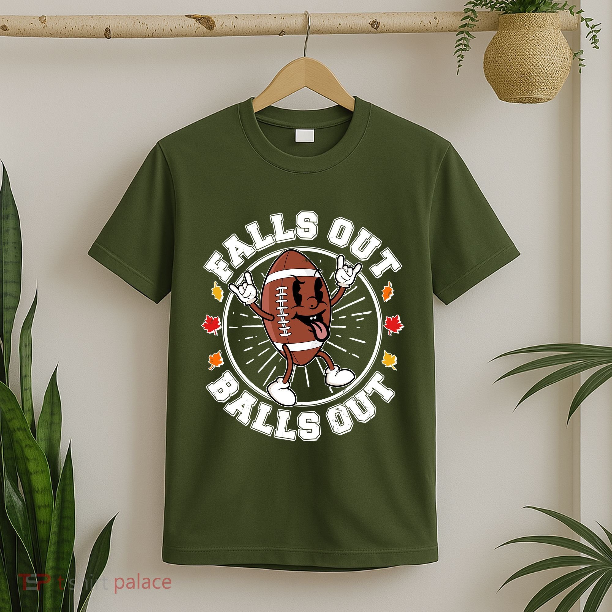 Funny Falls Out Balls Out Football Fall Season Sports Fan T-Shirt