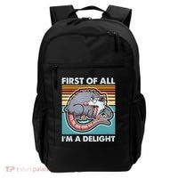 Funny First Of All Im A Delight Screaming Opossum Backpack thumb 0